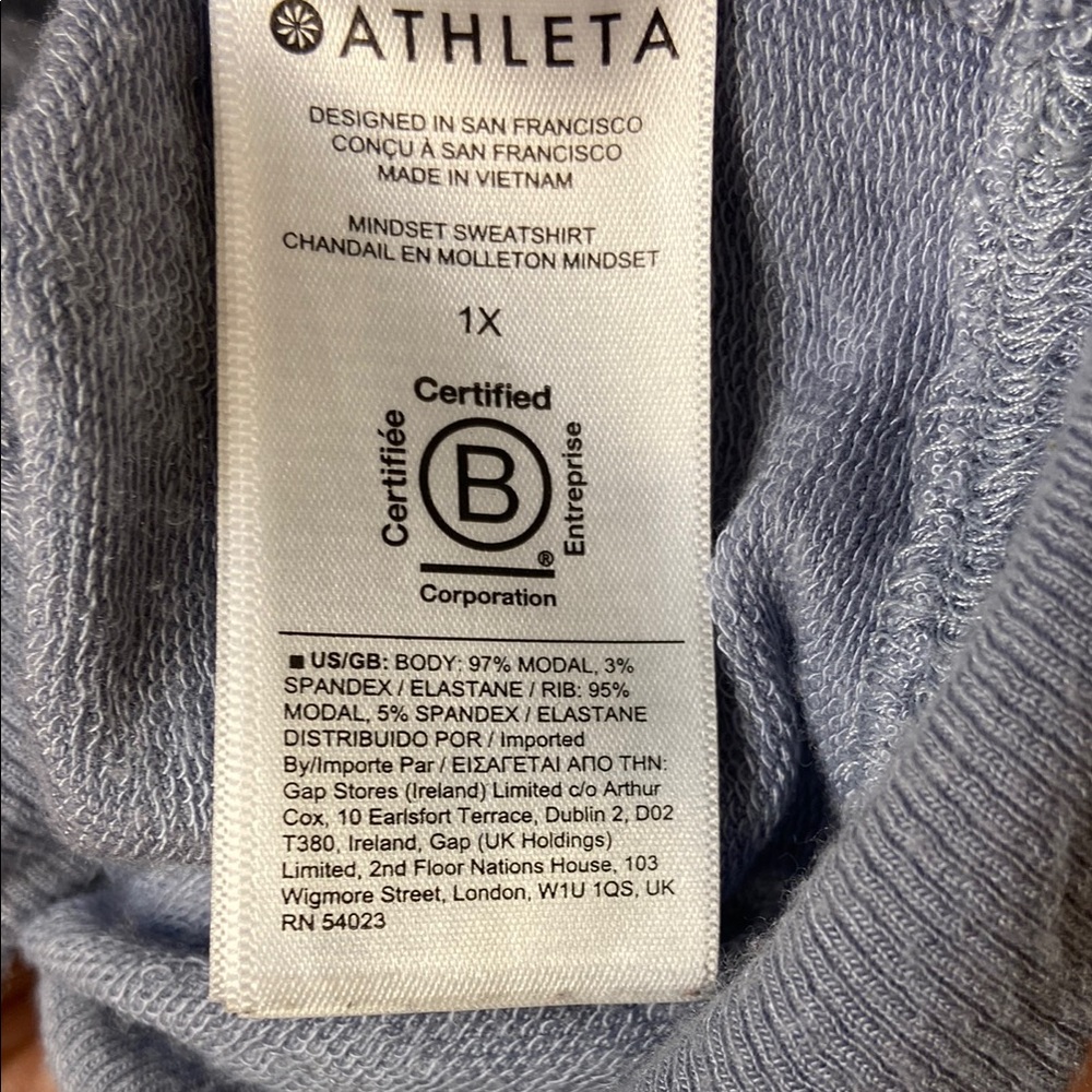 Athleta Coaster Luxe Light Blue Sweatshirt. Size XL - Picture 10 of 10
